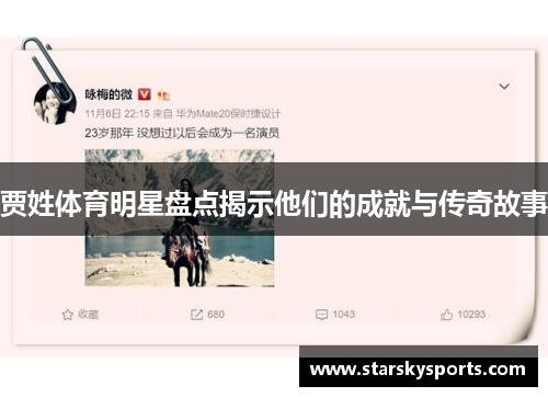 贾姓体育明星盘点揭示他们的成就与传奇故事